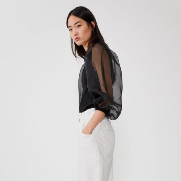 Zara Puff Sleeve Black Top. Blogger's favorite - Picture 4 of 10